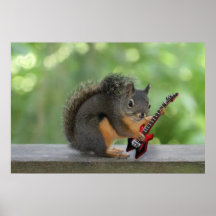 Eichhörnchen, das E-Gitarre spielt Plakat