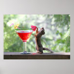 Eichhörnchen, das tropisches Getränk trinkt Plakat