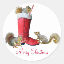 Eichhörnchen Sankt in den Stiefel-Aufklebern