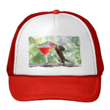 Eichhörnchen-trinkendes Cocktail Trucker Cap