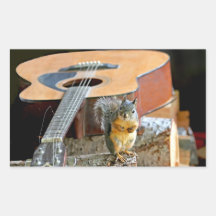 Eichhörnchen und Gitarre Aufkleber