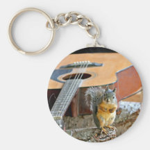 Eichhörnchen und Gitarre Schlüsselanhänger