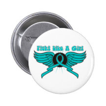 Eierstockkrebs-Kampf wie ein Mädchen Wings Button