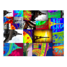 Eiffel-Collage Postkarten