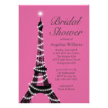 Eiffel Tower Sparkles Bridal Shower Invite fuchsia einladungen