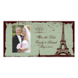 Eiffel-Turm, der Save the Date Foto-Karten Wedding Bilderkarte