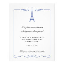 Eiffel-Turm-elegante Empfangs-Karte Personalisierte Ankündigungskarte