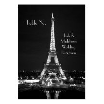 Eiffel-Turm-Empfangs-Tabellenkarten Visitenkarten