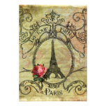 Eiffel-Turm steampunk Rote Rose Paris Individuelle Einladungen