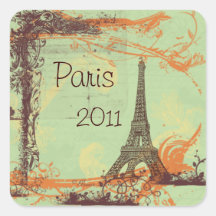 Eiffel-Turm-Vintage Art-Aufkleber-Umbauten