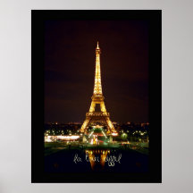 Eiffelturm am Nachtplakat