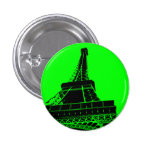 Eiffelturm-Knopf im Grün Anstecknadelbutton
