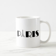 Eiffelturm-Parisschwarzes u. -WEISS Kaffeehaferl