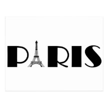 Eiffelturm-Parisschwarzes u. -WEISS Postkarten