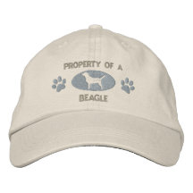 Eigentum eines Beagle gestickten Hutes Bestickte Kappen