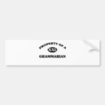Eigentum eines GRAMMATIKERS Autosticker