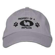 Eigentum eines Papillon gestickten Hutes Baseballkappe