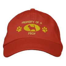 Eigentum eines PBGV gestickten Hutes (orange) Bestickte Baseballcaps