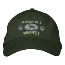 Eigentum eines Whippet gestickten Hutes Baseballcap