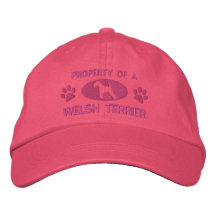 Eigentum von einem Waliser Terrier stickte Hut (Ro Bestickte Baseballkappen