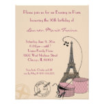 Ein Abend in rosa Themed Party Einladung Paris