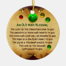 Ein Altirisch-Weihnachtssegen-Herz-Pergament Ornament