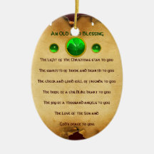 Ein Altirisch-Weihnachtssegen-Pergament Weihnachtsbaum Ornamente