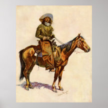Ein Arizona-Cowboy durch Remington, Vintager Weste Plakate