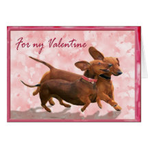 Ein Dackel Valentine - Lets gehen Spiel! Grußkarten