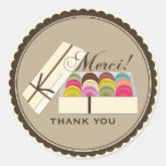 Ein Dutzend Franzosen Macarons Merci danken Ihnen Sticker
