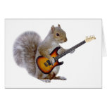 Ein Eichhörnchen, das Gitarre spielt Karten