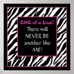 Ein einer Art! Pink Zebraplakat