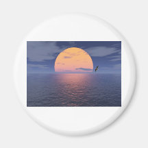 Ein geistiger Platz - blauer Sonnenuntergang Kühlschrankmagnet