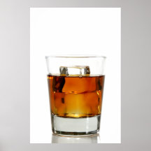 Ein Glas Whisky mit Eis Plakat