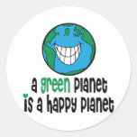 Ein grüner Planet ist ein glücklicher Planet Stickers