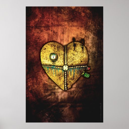Ein Herz-weniger defektes gotisches Kunst-Plakat