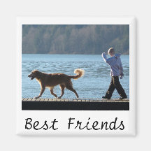 Ein Junge und ein Hund sind beste Freunde Magnete