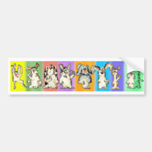 Ein Kaninchen-Regenbogen-Cartoon-Stoßaufkleber Auto Sticker