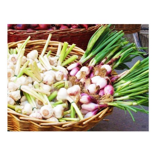 Ein Korb des KNOBLAUCHS - Neapel, Italien Postkarten