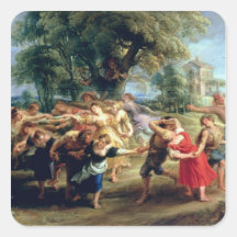 Ein ländlicher Tanz, 1636-40 Quadrataufkleber