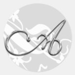 Ein Monogramm-Buchstabe-Hochzeits-Umschlag Aufkleb aufkleber