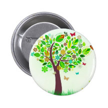 Ein Schmetterlings-Baum Anstecknadelbuttons