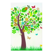 Ein Schmetterlings-Baum Personalisiertes Büropapier