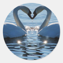 Ein Schwan-Herz-Kuss, Reflexionen der Liebe Sticker