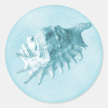 Ein Strand-Hochzeitseashell-Aufkleber (blau)