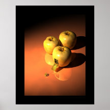 Ein Uhrwerkapfel - goldenes mécanique Plakat