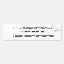 Ein Vasectomy macht ein Vas deferens Autoaufkleber