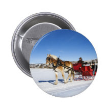 Ein Western-Weihnachten - PferdeweihnachtsSleigh Anstecknadelbuttons