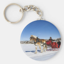 Ein Western-Weihnachten - PferdeweihnachtsSleigh Schlüsselanhänger