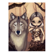 "Ein Wolfish Freund-" Postkarte